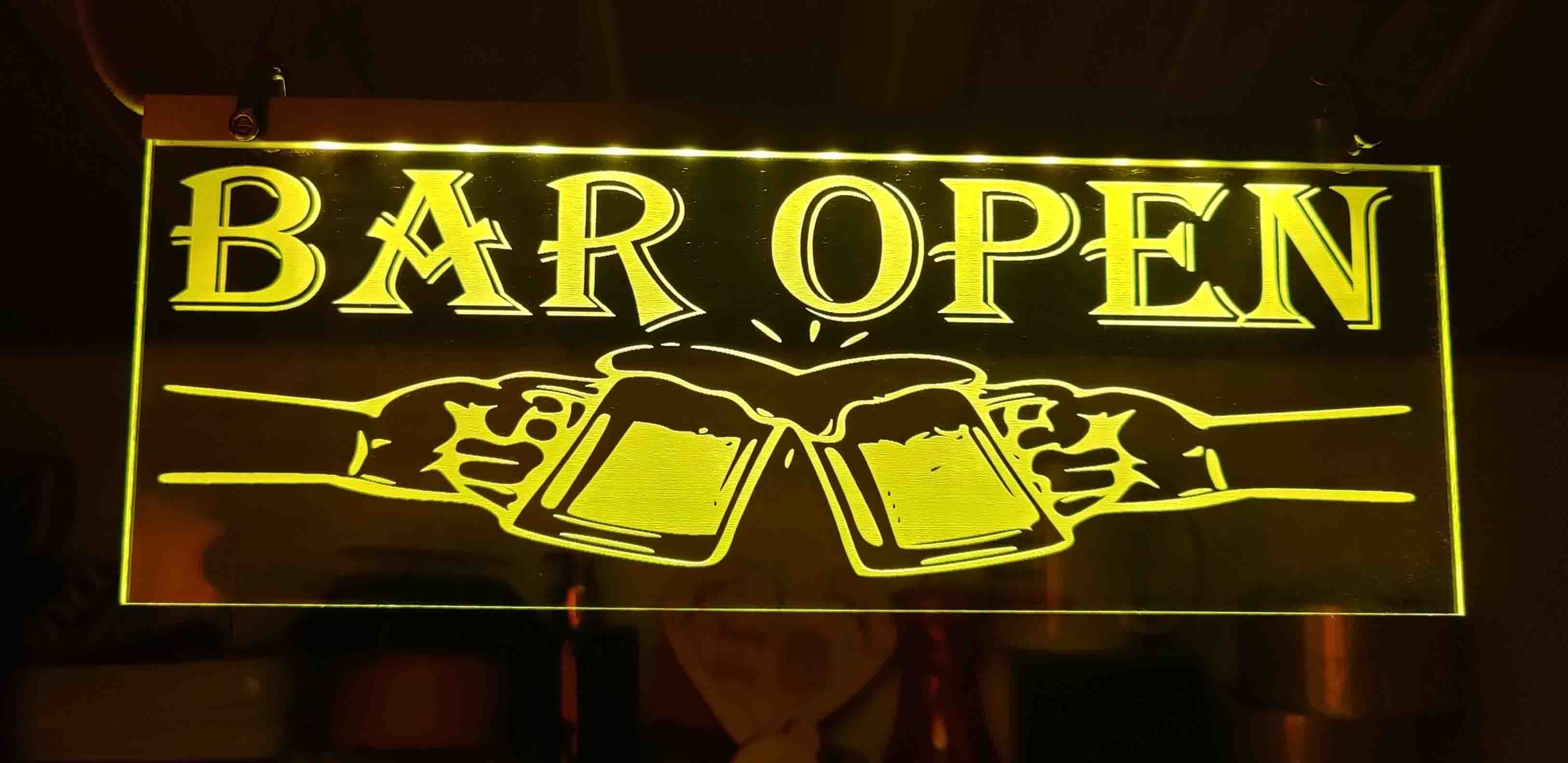 Led Light up bar open sign 300mm x 200mm 